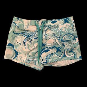 O'rageous Juniors Big Girls High Rise Blue & White Swim Shorts Size Medium